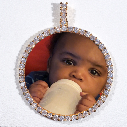 LARGE 3D CIRCLE CUSTOM PICTURE PENDANT