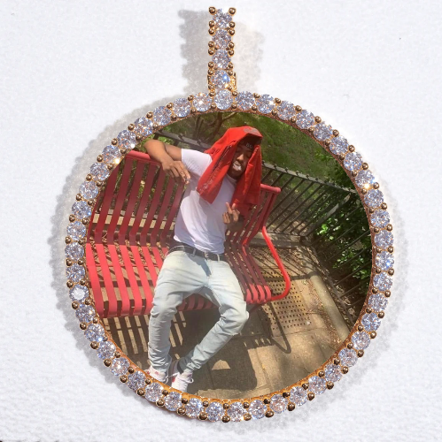 LARGE 3D CIRCLE CUSTOM PICTURE PENDANT