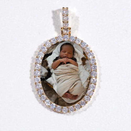 3D Oval Custom Picture Pendant