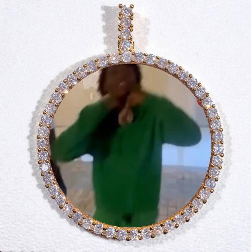 LARGE 3D CIRCLE CUSTOM PICTURE PENDANT