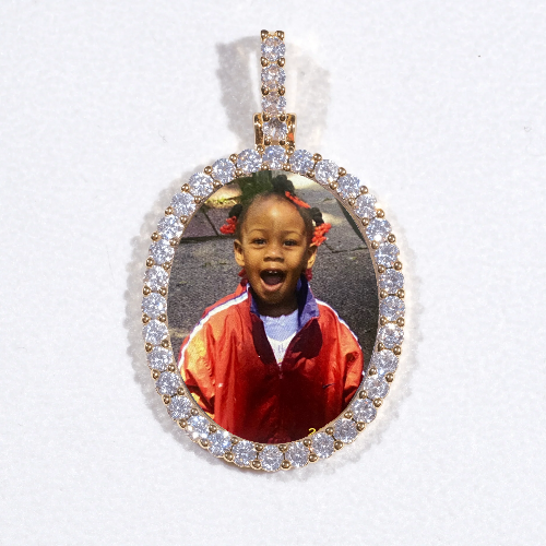3D Oval Custom Picture Pendant