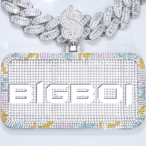 CUSTOM LETTER NECKLACE 3D COLORFUL SQUARE