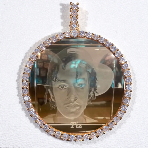LARGE 3D CIRCLE CUSTOM PICTURE PENDANT