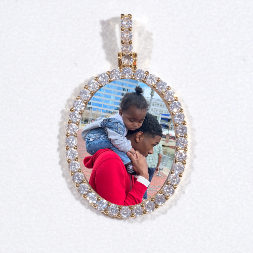 3D Oval Custom Picture Pendant