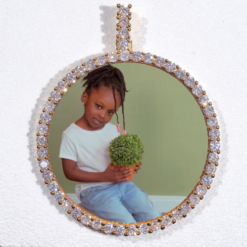 LARGE 3D CIRCLE CUSTOM PICTURE PENDANT