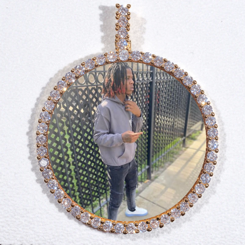 LARGE 3D CIRCLE CUSTOM PICTURE PENDANT