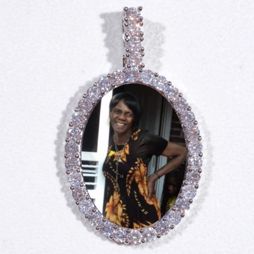 Large 3D Oval Custom Picture Pendant