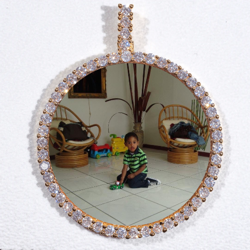 LARGE 3D CIRCLE CUSTOM PICTURE PENDANT