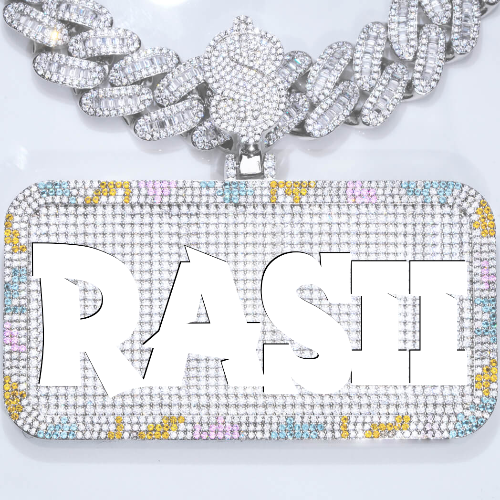 CUSTOM LETTER NECKLACE 3D COLORFUL SQUARE