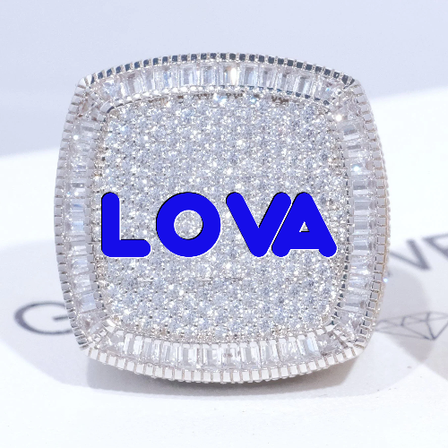 CUSTOM LETTER 3D ICED RING