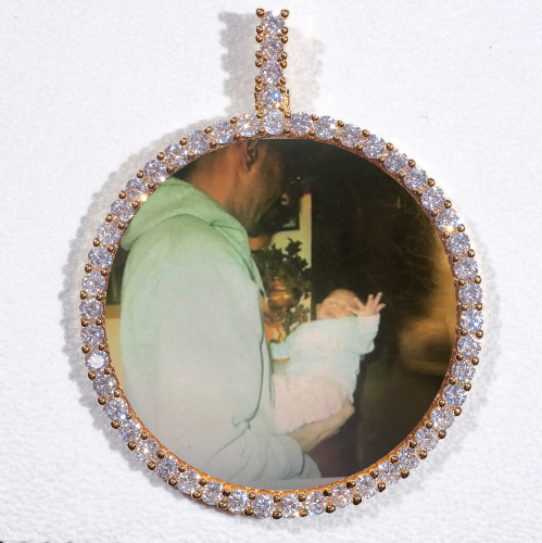 LARGE 3D CIRCLE CUSTOM PICTURE PENDANT