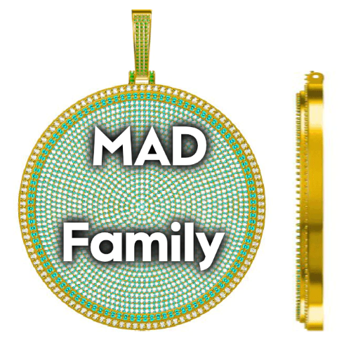 CUSTOM LETTER NECKLACE 3D BIG DISC
