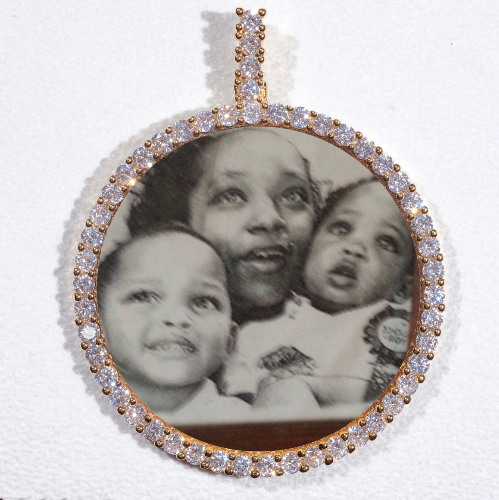 LARGE 3D CIRCLE CUSTOM PICTURE PENDANT