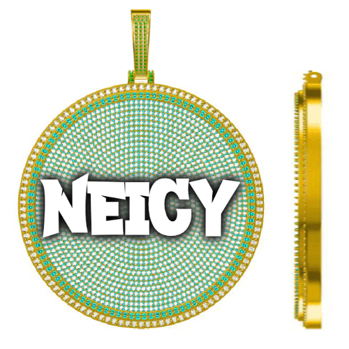 CUSTOM LETTER NECKLACE 3D BIG DISC