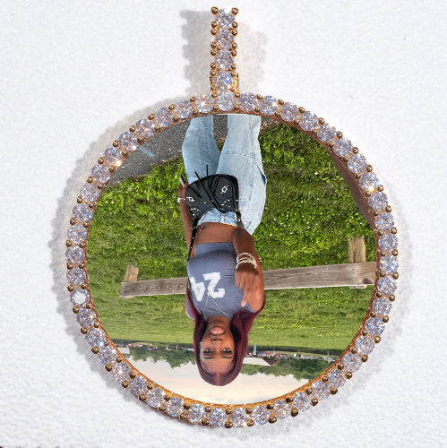 LARGE 3D CIRCLE CUSTOM PICTURE PENDANT