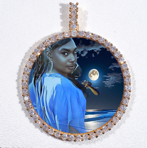 LARGE 3D CIRCLE CUSTOM PICTURE PENDANT