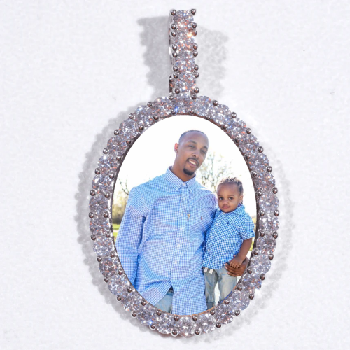 Large 3D Oval Custom Picture Pendant