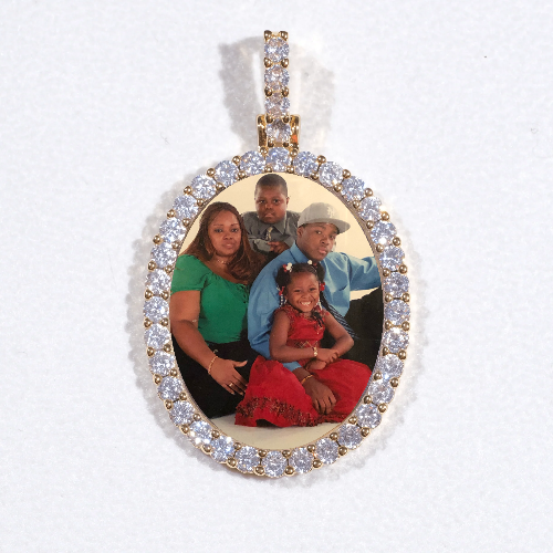 3D Oval Custom Picture Pendant