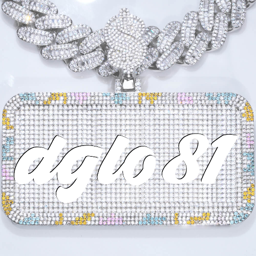 CUSTOM LETTER NECKLACE 3D COLORFUL SQUARE