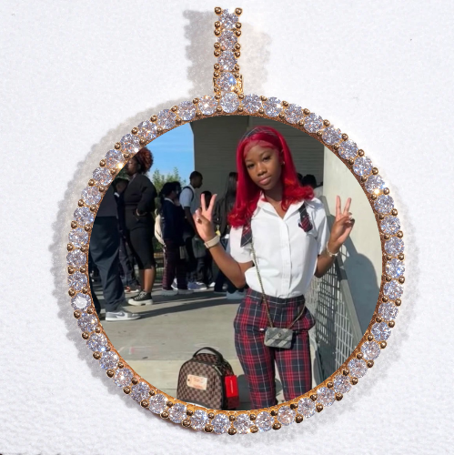 LARGE 3D CIRCLE CUSTOM PICTURE PENDANT