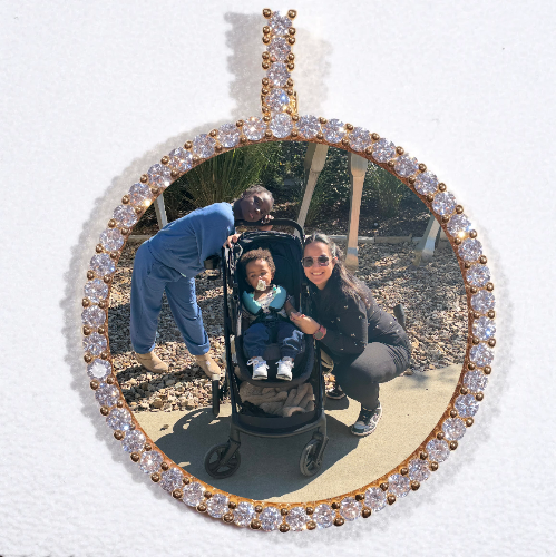 LARGE 3D CIRCLE CUSTOM PICTURE PENDANT