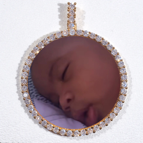 LARGE 3D CIRCLE CUSTOM PICTURE PENDANT