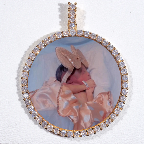 LARGE 3D CIRCLE CUSTOM PICTURE PENDANT