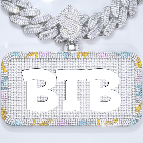 CUSTOM LETTER NECKLACE 3D COLORFUL SQUARE