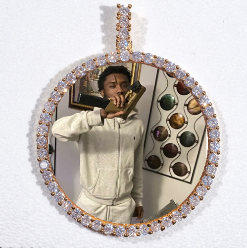 LARGE 3D CIRCLE CUSTOM PICTURE PENDANT