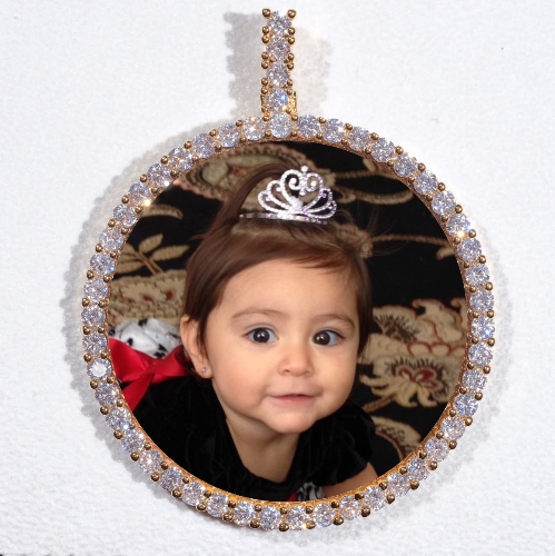 LARGE 3D CIRCLE CUSTOM PICTURE PENDANT
