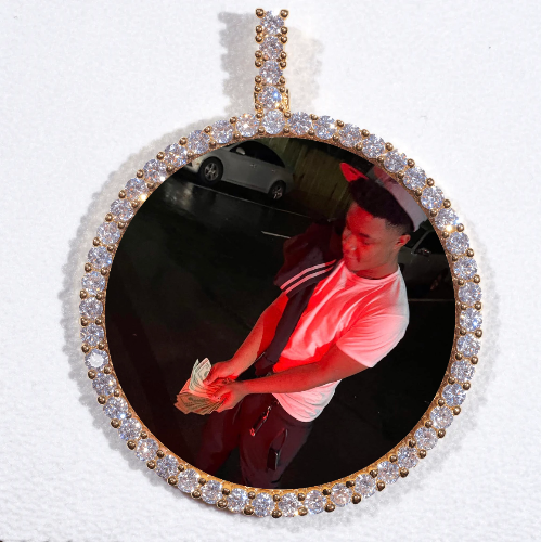 LARGE 3D CIRCLE CUSTOM PICTURE PENDANT