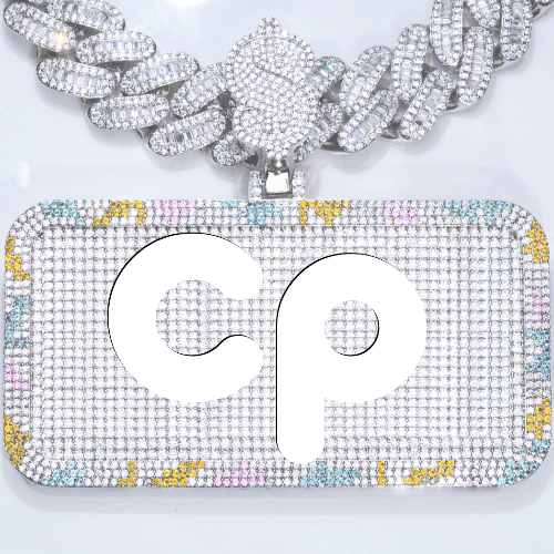 CUSTOM LETTER NECKLACE 3D COLORFUL SQUARE