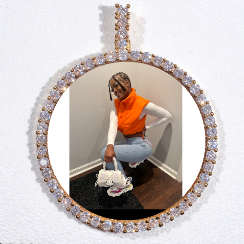 LARGE 3D CIRCLE CUSTOM PICTURE PENDANT