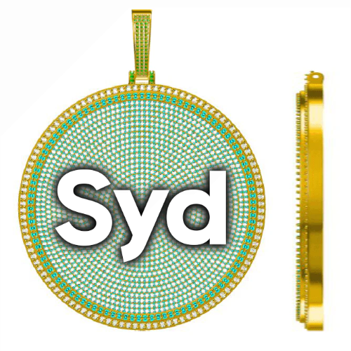 CUSTOM LETTER NECKLACE 3D BIG DISC