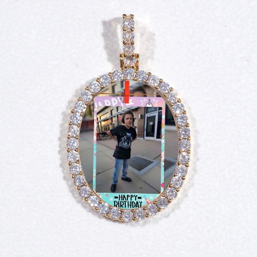 3D Oval Custom Picture Pendant