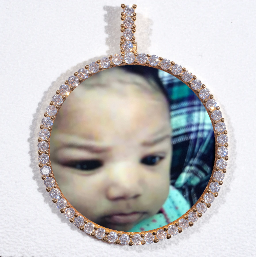 LARGE 3D CIRCLE CUSTOM PICTURE PENDANT