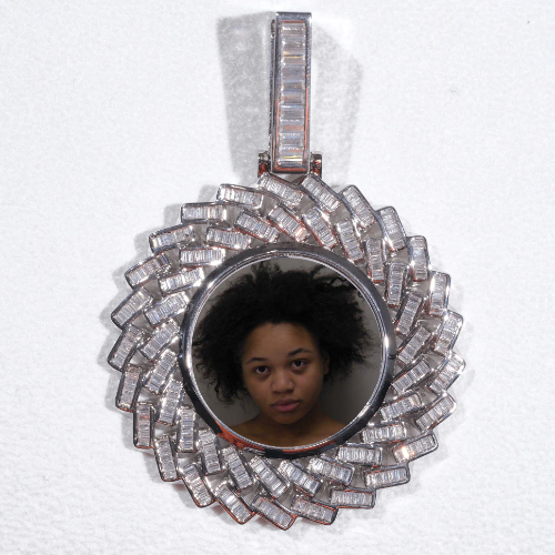 Large 3D Baguette Custom Picture Pendant