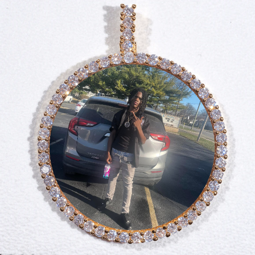 LARGE 3D CIRCLE CUSTOM PICTURE PENDANT