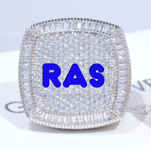 CUSTOM LETTER 3D ICED RING