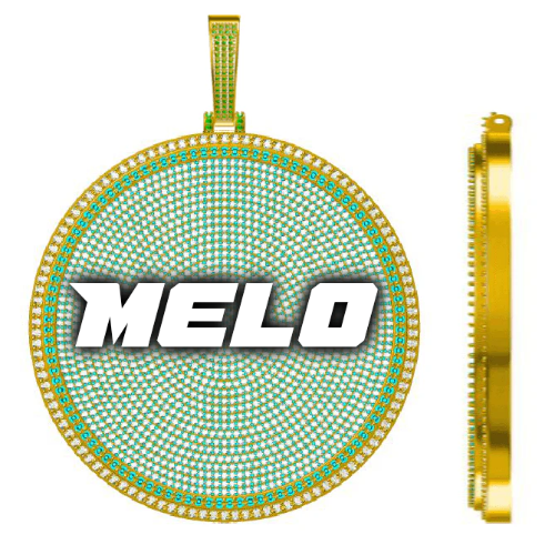 CUSTOM LETTER NECKLACE 3D BIG DISC