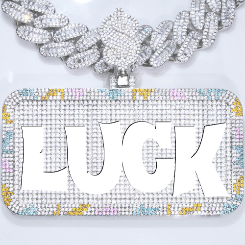 CUSTOM LETTER NECKLACE 3D COLORFUL SQUARE