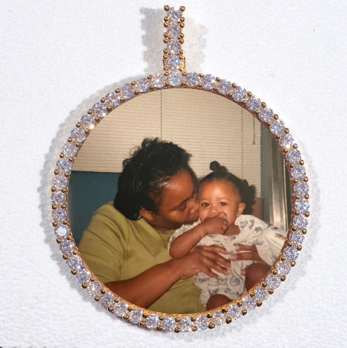 LARGE 3D CIRCLE CUSTOM PICTURE PENDANT