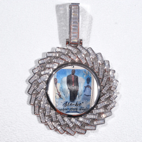 Large 3D Baguette Custom Picture Pendant