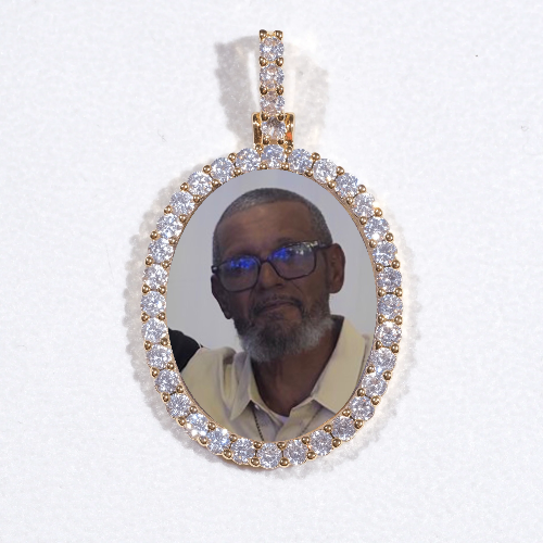 3D Oval Custom Picture Pendant