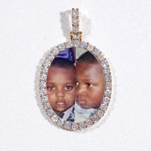 3D Oval Custom Picture Pendant