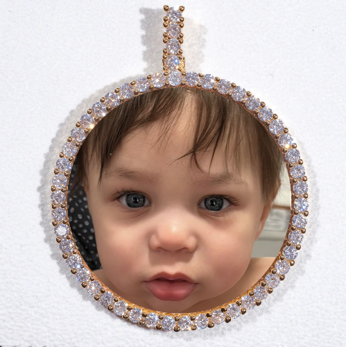 LARGE 3D CIRCLE CUSTOM PICTURE PENDANT
