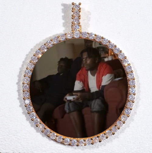 LARGE 3D CIRCLE CUSTOM PICTURE PENDANT