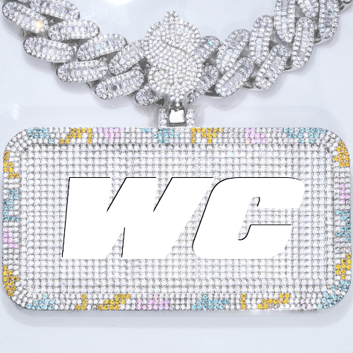 CUSTOM LETTER NECKLACE 3D COLORFUL SQUARE