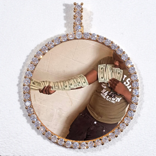 LARGE 3D CIRCLE CUSTOM PICTURE PENDANT