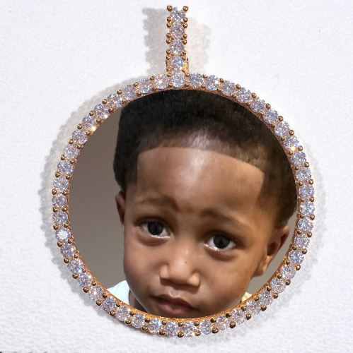 LARGE 3D CIRCLE CUSTOM PICTURE PENDANT